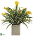Silk Plants Direct Calla Lily, Statics, Grass - Yellow Two Tone - Pack of 1