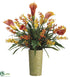 Silk Plants Direct Calla Lily, Wildflower - Orange Yellow - Pack of 1