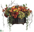 Silk Plants Direct Hydrangea, Calla Lily, Ranunculus - Orange Yellow - Pack of 1