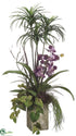 Silk Plants Direct Orchid, Bromeliad Dracaena - Orchid Green - Pack of 1