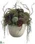 Silk Plants Direct Succulent, Twig, Bird nest - Green Burgundy - Pack of 1