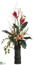 Silk Plants Direct Tropical Flower Arrangement - Orange Lavender - Pack of 1