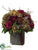 Rose, Hydrangea, Mum - Burgundy Green - Pack of 1