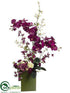 Silk Plants Direct Phalaenopsis Orchid, Oncidium Orchid, Rose - Eggplant Lavender - Pack of 1