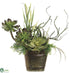 Silk Plants Direct Succulents - Green - Pack of 1