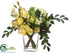 Silk Plants Direct Rose, Cymbidium, Snowball, Rosehip - Yellow Green - Pack of 1