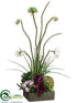 Silk Plants Direct Anemone, Allium, Twig Ball - Orchid Green - Pack of 1
