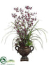 Silk Plants Direct Cymbidium Orchid, Berry - Eggplant Green - Pack of 1