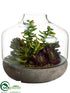 Silk Plants Direct Succulent - Green Burgundy - Pack of 1