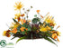 Silk Plants Direct Hydrangea, Gerbera Daisy, Iris - Yellow Orange - Pack of 1