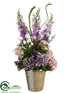 Silk Plants Direct Delphinium, Hydrangea, Rose - Lavender Pink - Pack of 1