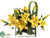 Casablanca Lily And Flax Leaf - Yellow - Pack of 1