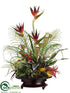 Silk Plants Direct Pitcher Plant, Protea, Anthurium - Burgundy Brick - Pack of 1