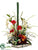 Protea, Anthurium, Dendrobium Orchid - Red White - Pack of 1