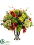Silk Plants Direct Hydrangea, Grape Leaf, Berries - Green Flame - Pack of 1