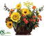 Silk Plants Direct Sunflower, Ranunculus, Berry - Yellow Orange - Pack of 1