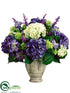 Silk Plants Direct Lavender, Hydrangea, Candytuft - Green Blue - Pack of 1
