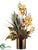 Cattail, Fern, Phalaenopsis Orchid, Pod - Olive Green Mustard - Pack of 1
