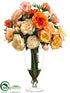 Silk Plants Direct Roses - Peach Orange - Pack of 1
