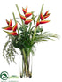 Silk Plants Direct Heliconia, Eucalyptus Berry - Red Green - Pack of 1