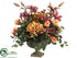 Silk Plants Direct Rose, Hydrangea, Lily - Burgundy Orange - Pack of 1