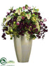 Silk Plants Direct Hydrangea, Tulip, Phalaenopsis Orchid - Green Eggplant - Pack of 1