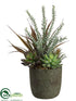 Silk Plants Direct Agave, Sedum, Yucca Fern - Green Frosted - Pack of 1