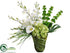 Silk Plants Direct Dendrobium Orchid, Hydrangea, Calla Lily - Cream Green - Pack of 1