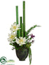 Silk Plants Direct Lotus, Bamboo, Calla Lily - Cream Green - Pack of 1