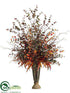 Silk Plants Direct Eucalyptus, Capsicum, Blossom - Orange Burgundy - Pack of 1