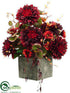 Silk Plants Direct Dahlia, Gerbera Daisy - Burgundy Flame - Pack of 1