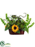 Silk Plants Direct Sunflower, Artichoke, Staghorn - Green Yellow - Pack of 1