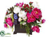 Silk Plants Direct Peony, Rose, Cornflower - Fuchsia White - Pack of 1