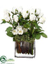 Silk Plants Direct Rose, Ranunculus, Berry - White - Pack of 1