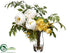 Silk Plants Direct Tulip, Peony, Calendula - White Yellow - Pack of 1