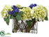 Silk Plants Direct Hydrangea, Cornflower, Sedum - Green Blue - Pack of 1