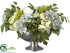 Silk Plants Direct Hydrangea, Ranunculus, Rose - Blue Gray - Pack of 1