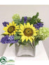 Silk Plants Direct Hyacinth, Sunflower, Snowball - Yellow Blue - Pack of 1