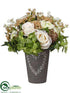 Silk Plants Direct Ranunculus, Rose Arrangement - Cream Blush - Pack of 1