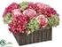 Silk Plants Direct Hydrangea, Rose Arrangement - Fuchsia Beauty - Pack of 1