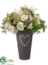 Silk Plants Direct Ranunculus, Rose Arrangement - Cream Blush - Pack of 1