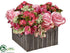 Silk Plants Direct Rose, Kalanchoe Arrangement - Rose Beauty - Pack of 1
