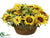 Sunflower, Basil Arrangement - Yellow Green - Pack of 1