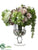 Hydrangea, Rose Arrangement - Green Pink - Pack of 1
