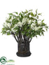 Silk Plants Direct Lilac, Twig Arrangement - Cream Green - Pack of 1