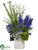 Delphinium , Hydrangea, Bells Of Ireland Arrangement - Blue Green - Pack of 1