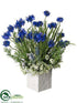 Silk Plants Direct Lavender, Mini Roses, Cornflower Arrangement - Blue Green - Pack of 1