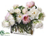 Silk Plants Direct Peony Rose Mix Arrangement - Pink White - Pack of 1
