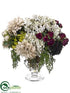 Silk Plants Direct Hydrangea, Rose Arrangement - Beige Violet - Pack of 1