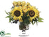 Silk Plants Direct Rose, Sunflower Arrangement - Yellow - Pack of 1